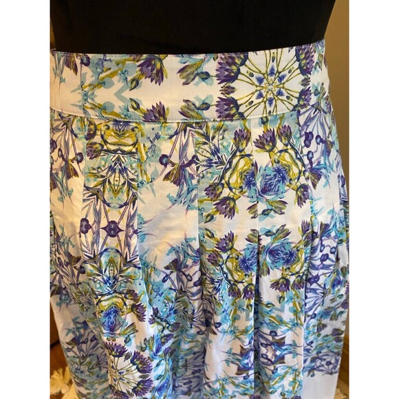 Talbots Womens Floral Skirt Plus Size 14 Pleated Fitted Purple  GORGEOUS - Picture 7 of 11